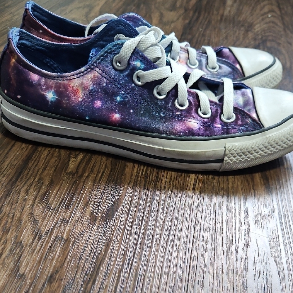 Converse All Star Galaxy Print Low Top Sneakers Womens 7 / Mens 5 Purple Space - Picture 6 of 12